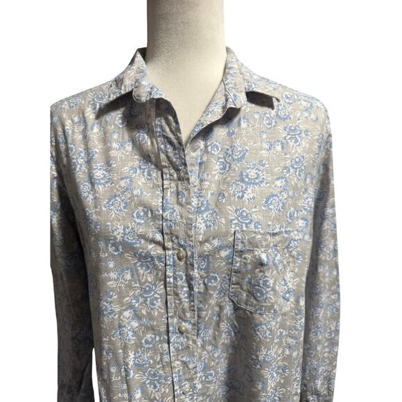 Grayson The Hero Shirt Women’s Size 3(M) Blue Floral Cotton Button Up - Picture 4 of 7